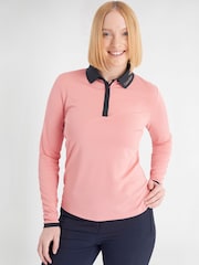 Naranja - Calvin Klein Golf Whitney L/Sleeve Polo Shirt - Imagen 1 de 9