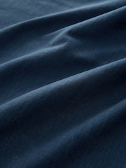 Navy Blue 100% Cotton Short Sleeve Slub T-Shirt - Image 8 of 8
