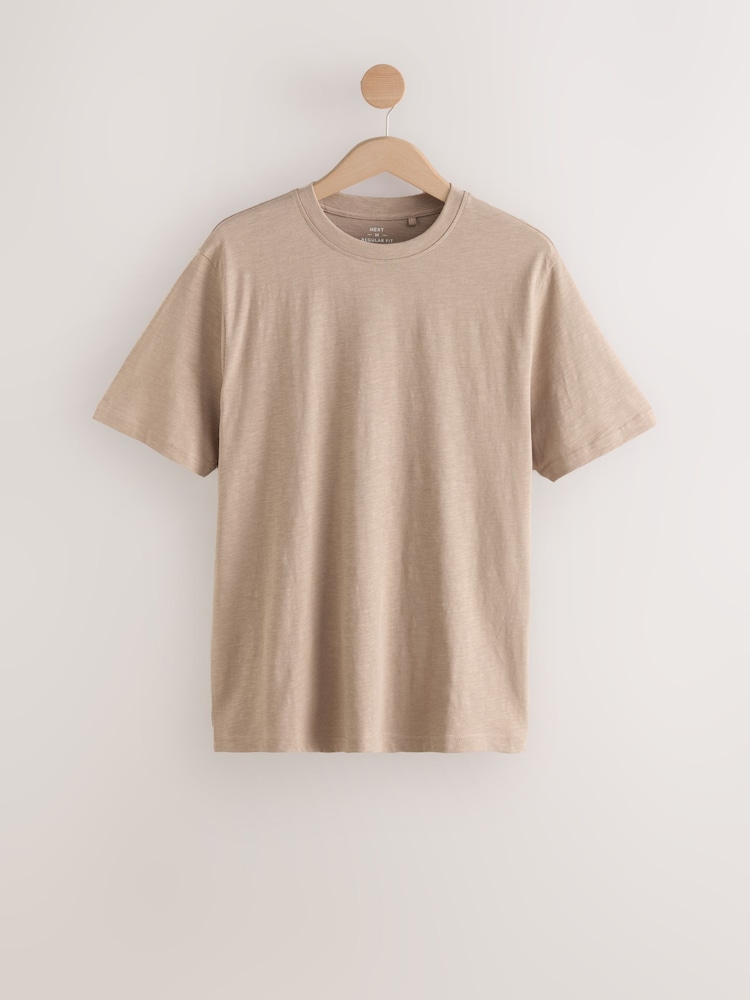 Neutral 100% Cotton Short Sleeve Slub T-Shirt - Image 4 of 6