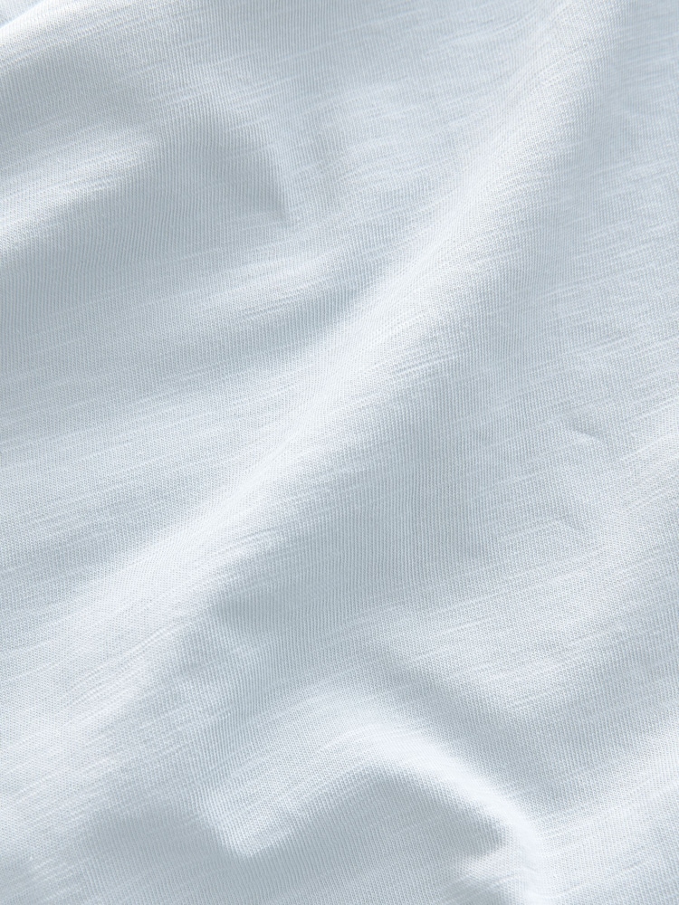 Blue 100% Cotton Short Sleeve Slub T-Shirt - Image 7 of 7 Blue 100% Cotton Short Sleeve Slub T-Shirt - Image 7 of 7
