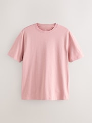 Pink 100% Cotton Short Sleeve Slub T-Shirt - Image 1 of 3