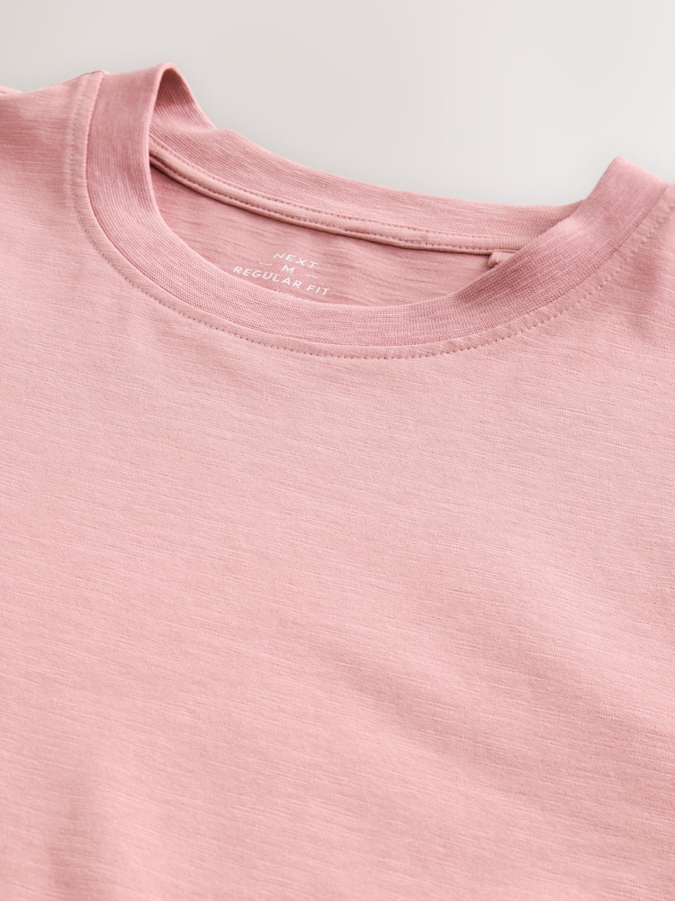 Pink 100% Cotton Short Sleeve Slub T-Shirt - Image 3 of 3