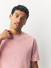 Pink 100% Cotton Short Sleeve Slub T-Shirt - Image 4 of 7