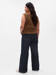 Gap Dark Blue High Waisted Stride Wide-Leg Jeans - Image 6 of 6