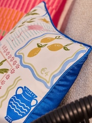 Multi Bright Indoor Outdoor Tropical Palm Tree Print Cushion - Image 2 of 5