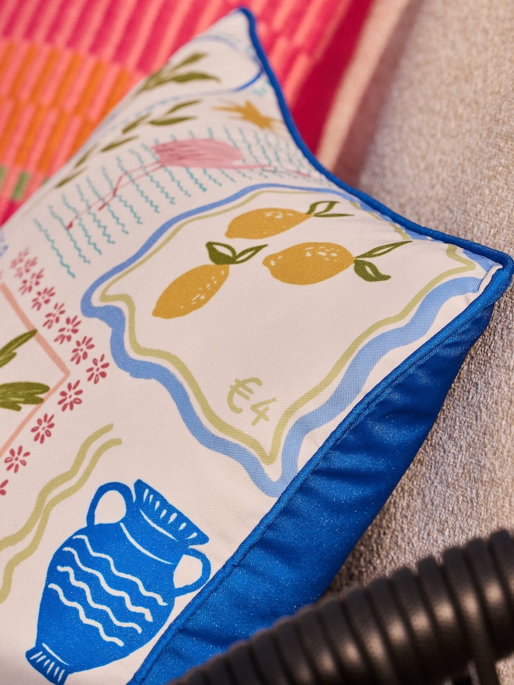 Multi Bright Indoor Outdoor Tropical Palm Tree Print Cushion - Image 2 of 5