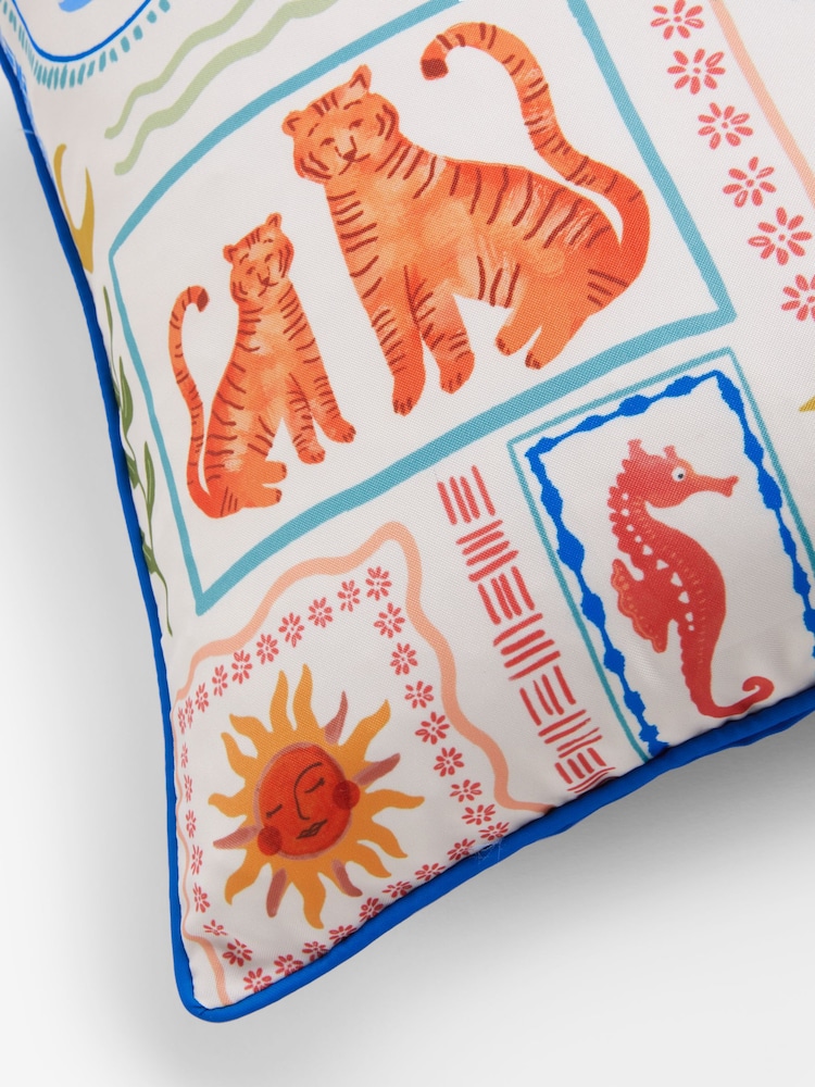 Multi Bright Indoor Outdoor Tropical Palm Tree Print Cushion - Image 5 of 5