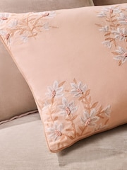 Dusky Pink Embellished Country Floral Cushion - Image 2 of 4