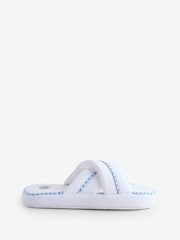 Bath & Body Works White Cross-Over Open Toe Slippers - Image 3 of 7