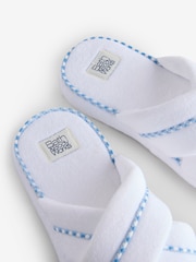 Bath & Body Works White Cross-Over Open Toe Slippers - Image 6 of 7