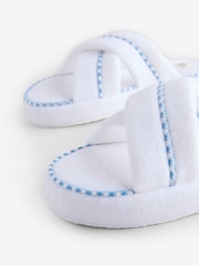 Bath & Body Works White Cross-Over Open Toe Slippers - Image 7 of 7