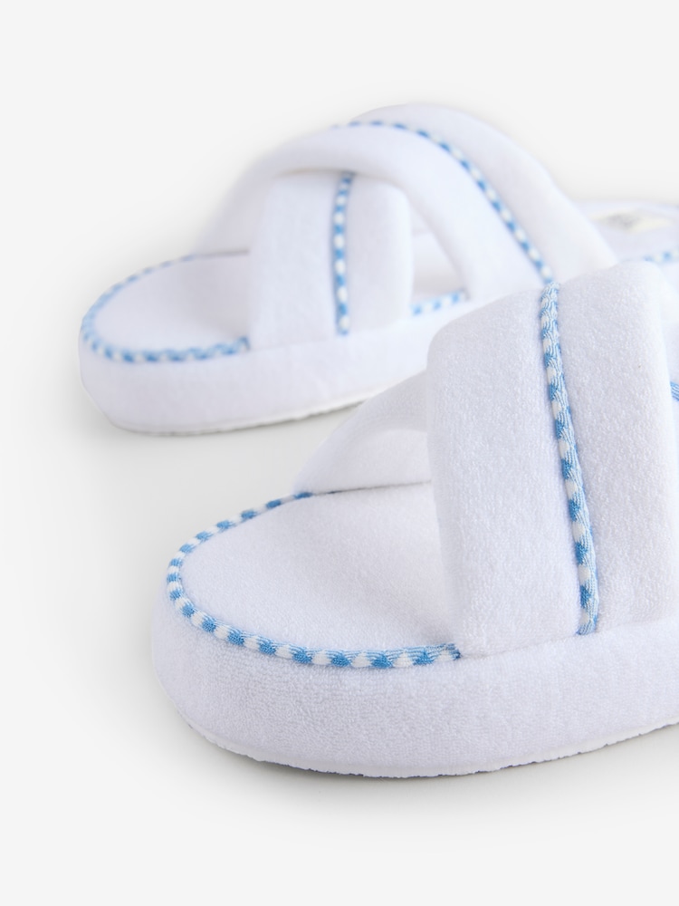 Bath & Body Works White Cross-Over Open Toe Slippers - Image 7 of 7