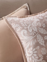 Pink/Natural Country Luxe Floral Print Woodblock Cushion - Image 2 of 5
