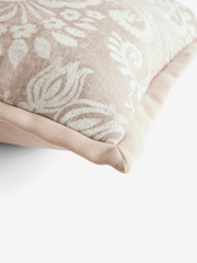 Pink/Natural Country Luxe Floral Print Woodblock Cushion - Image 5 of 5