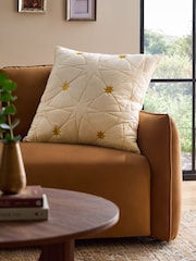 Natural Boho Embroidered Star Cushion - Image 1 of 5