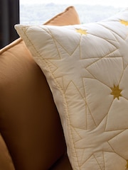 Natural Boho Embroidered Star Cushion - Image 2 of 5