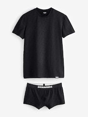 DSquared2 Black Underwear Logo Print T-Shirt And Boxers Gift Set - Image 1 of 1