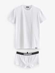 DSquared2 White Underwear Logo Print T-Shirt And Boxers Gift Set - Image 1 of 1