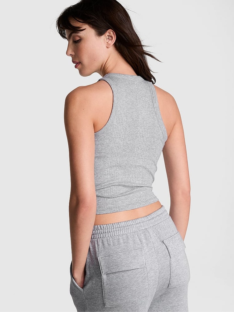 Victoria's Secret PINK Grey Heather Rib Tank Top - Image 2 of 3