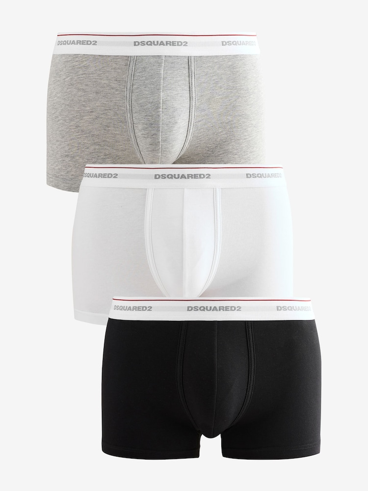 DSquared2 White/Black Underwear Logo Boxers 3 Pack - Image 1 of 4