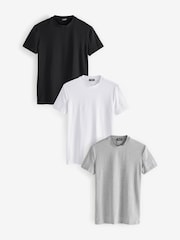 DSquared2 White/Black Underwear Short Sleeve Logo T-Shirts 3 Pack - Image 1 of 4