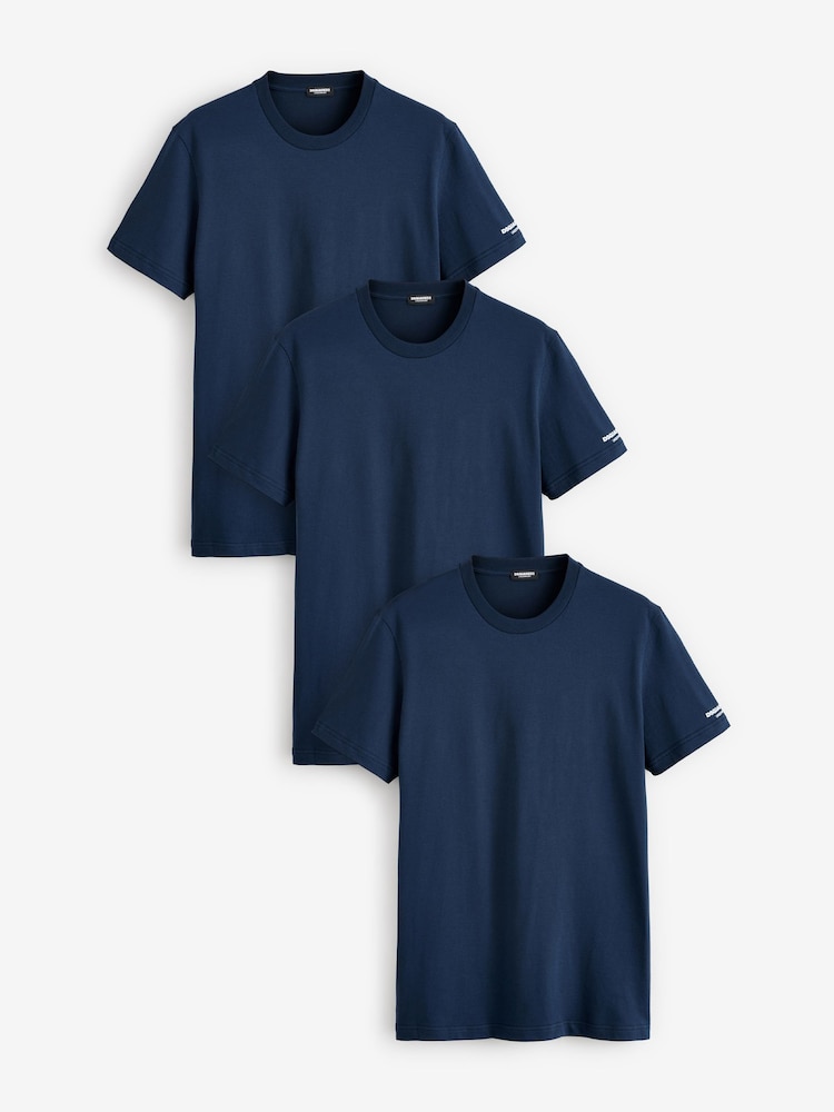 DSquared2 Navy Underwear Short Sleeve Logo T-Shirts 3 Pack - Image 1 of 4