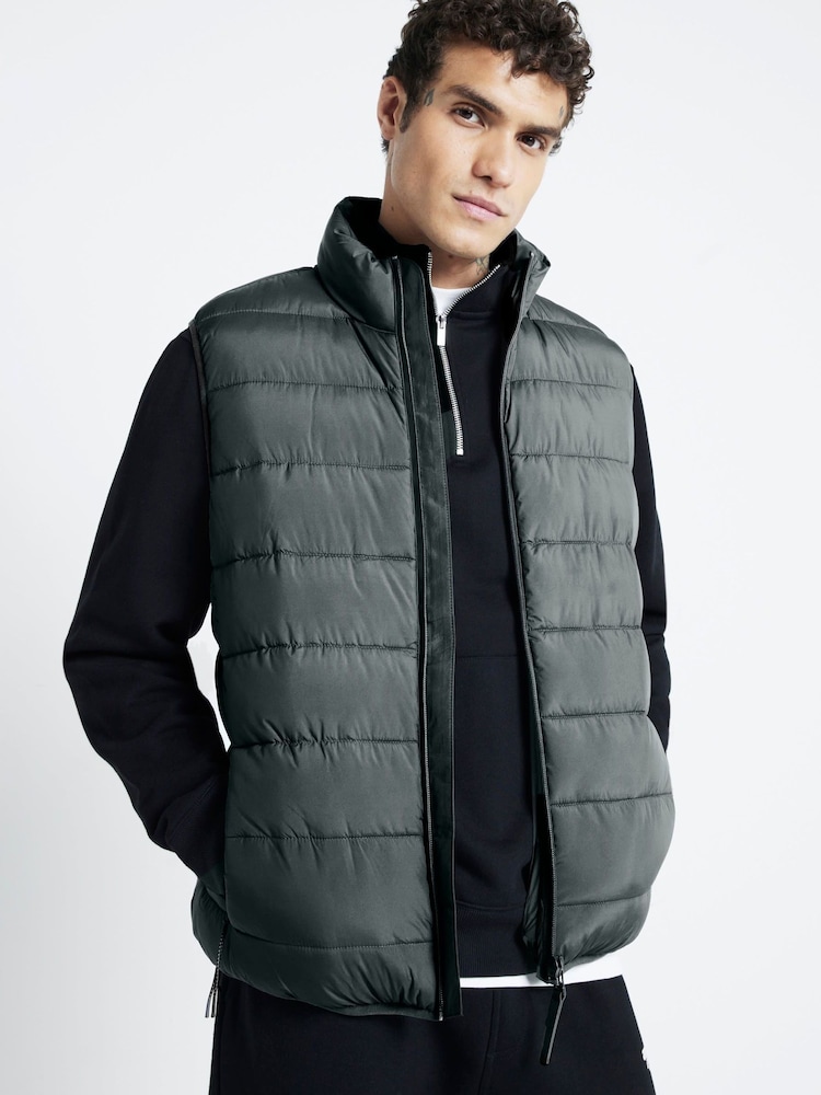 River Island Blue Light Quilted Gilet - Image 1 of 6