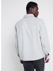 River Island Grey Plain Zipper Overshirt - Image 2 of 6