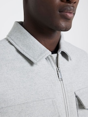 River Island Grey Plain Zipper Overshirt - Image 4 of 6