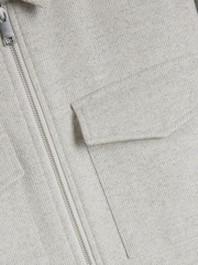 River Island Grey Plain Zipper Overshirt - Image 6 of 6