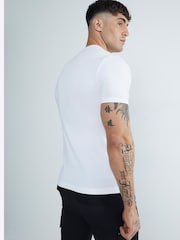 River Island White Muscle Fit 100% Cotton T-Shirts 3 Pack - Image 3 of 5