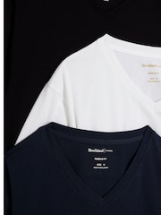 River Island Blue Muscle Fit V-Neck T-Shirts 3 Pack - Image 6 of 6