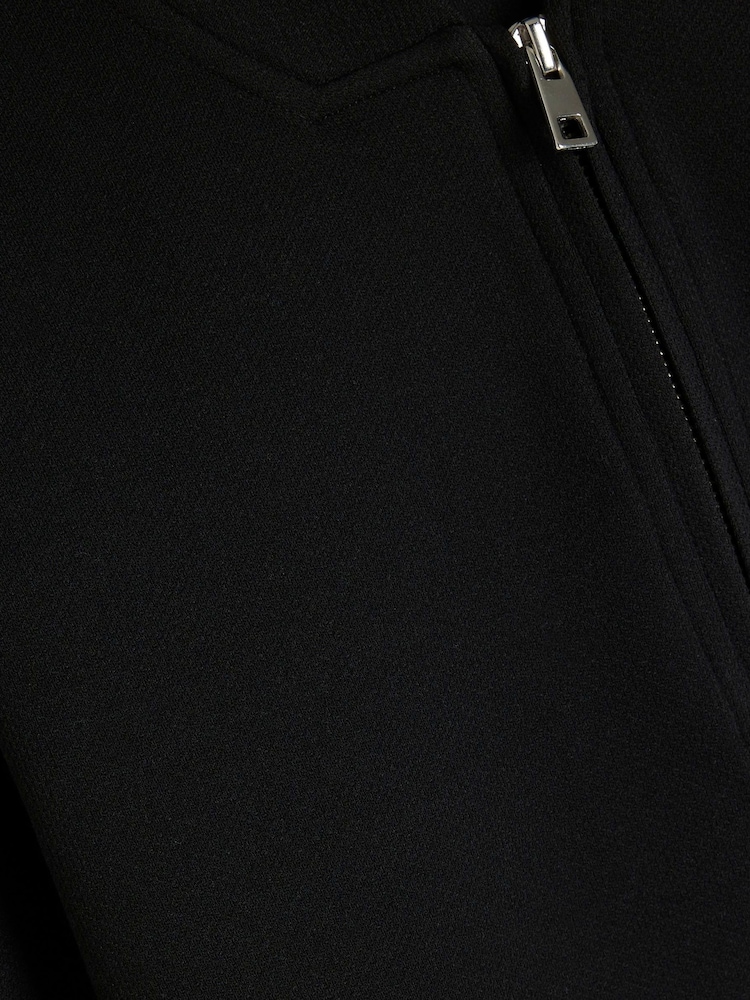 River Island Black Slim Fit Square Neck Pique 100% Cotton Polo Shirt - Image 6 of 6