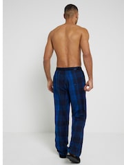 River Island Blue Woven Check Pyjamas 100% Cotton Trousers - Image 4 of 4