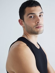 River Island Black Muscle fit Ribbed vests 2 pack - Image 4 of 5