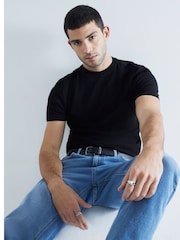 River Island Black Slim Fit T-Shirts 3 Pack - Image 4 of 5