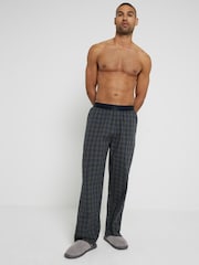 River Island Green Woven Check Pyjamas 100% Cotton Trousers - Image 1 of 4