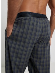River Island Green Woven Check Pyjamas 100% Cotton Trousers - Image 2 of 4