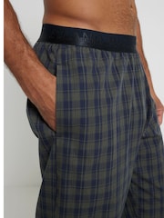 River Island Green Woven Check Pyjamas 100% Cotton Trousers - Image 3 of 4