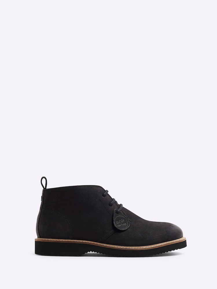 River Island Black Leather Chukka Boots - Image 1 of 4