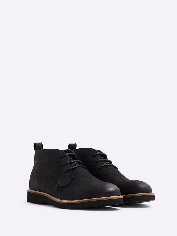 River Island Black Leather Chukka Boots - Image 2 of 4