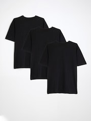 River Island Black Regular Fit T-Shirts 3 Pack - Image 1 of 6