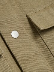 River Island Green Twill Snap 100% Cotton Overshirt - Image 5 of 5