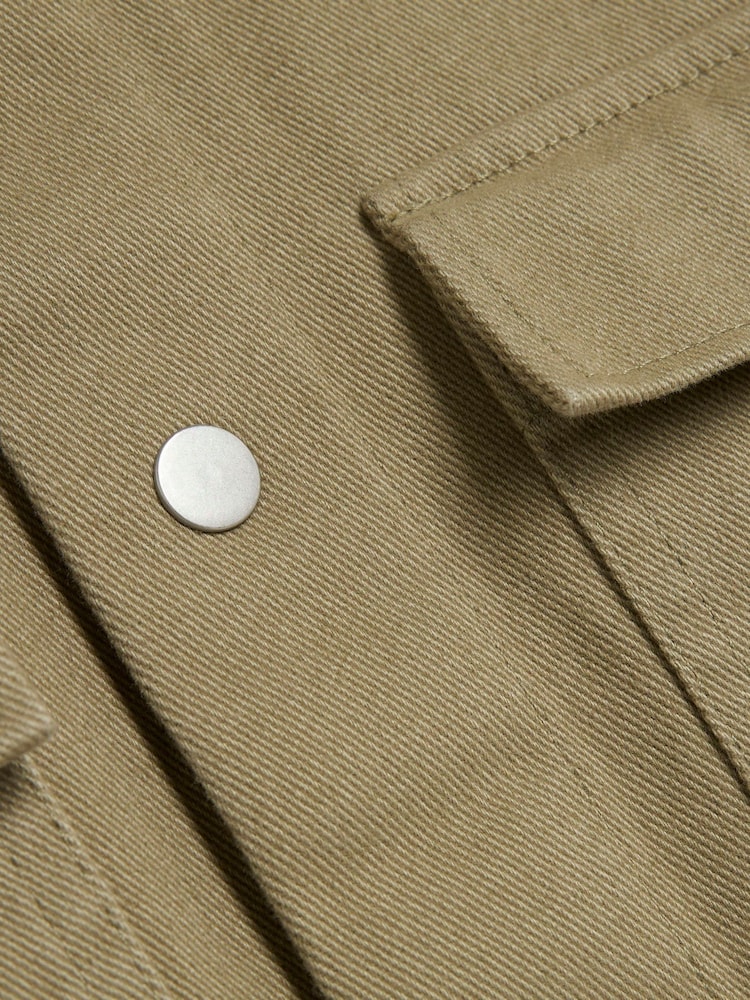 River Island Green Twill Snap 100% Cotton Overshirt - Image 5 of 5 River Island Green Twill Snap 100% Cotton Overshirt - Image 5 of 5