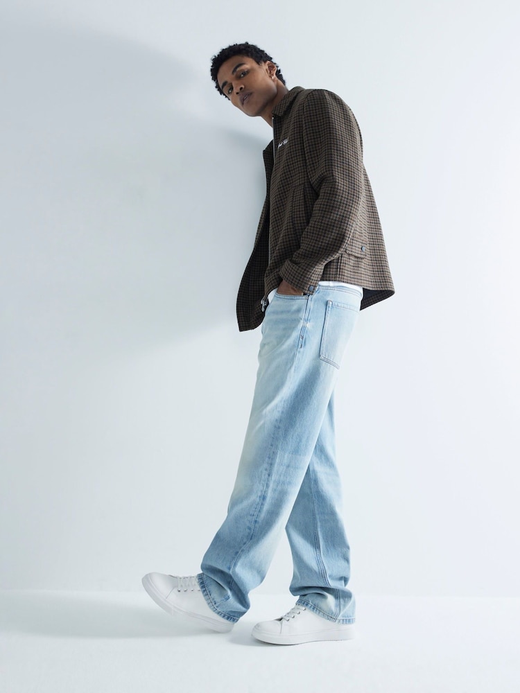River Island Blue Straight Fit Stretch Jeans - Image 3 of 6