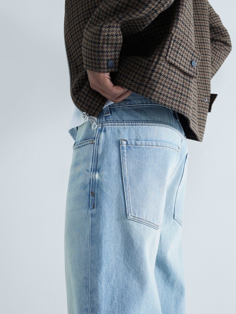River Island Blue Straight Fit Stretch Jeans - Image 4 of 6