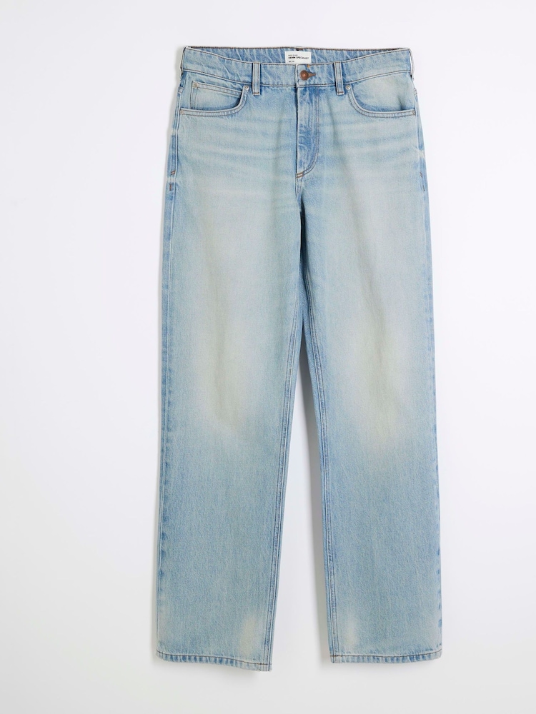 River Island Blue Straight Fit Stretch Jeans - Image 5 of 6