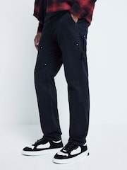 River Island Black Relaxed Carpenter 100% Cotton Jeans - Image 1 of 4