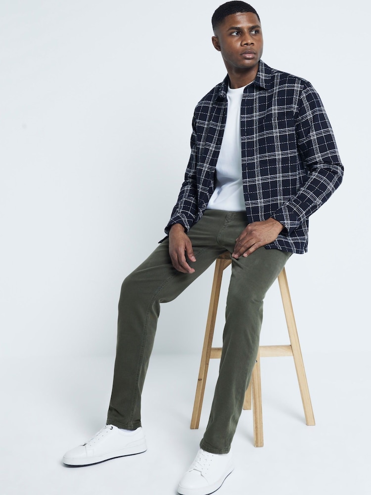 River Island Green Slim Fit 100% Cotton Jeans - Image 1 of 6