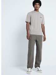 River Island Grey Regular Fit Japanese Vertical 100% Cotton T-Shirt - Image 2 of 3